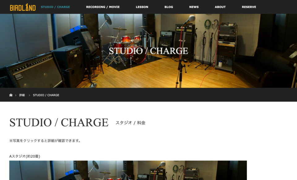 studio BIRDLAND | 音楽リハーサルスタジオ・レコーディング・音楽スクールのバードランドのWEBデザイン