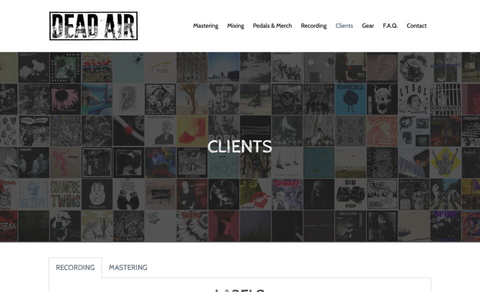 Dead Air StudiosのWEBデザイン