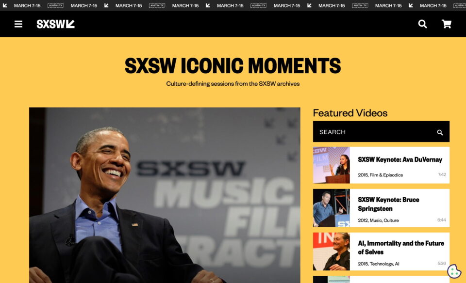 SXSW Conference & Festivals | March 7-15, 2025のWEBデザイン