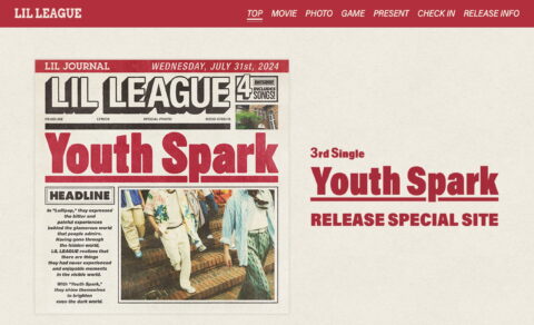 3rd Single『Youth Spark』 RELEASE SPECIAL SITEのWEBデザイン