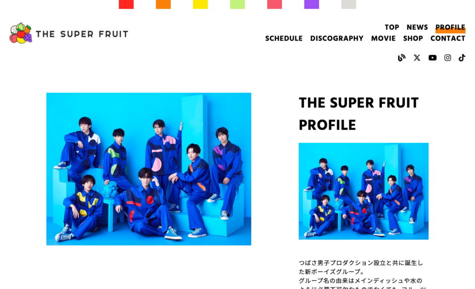 THE SUPER FRUIT OFFICIAL SITEのWEBデザイン