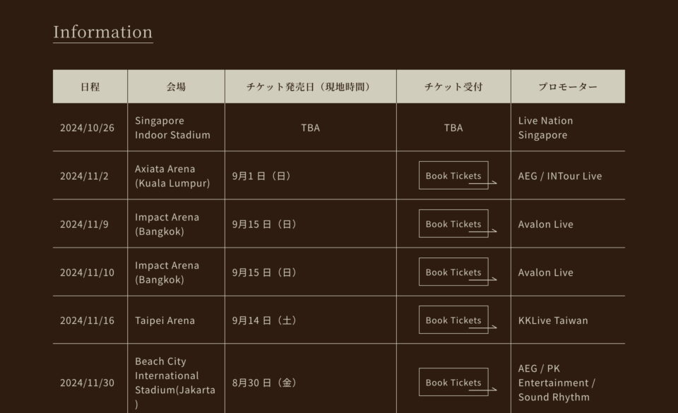 Best of Fujii Kaze 2020-2024 ASIA TOURのWEBデザイン