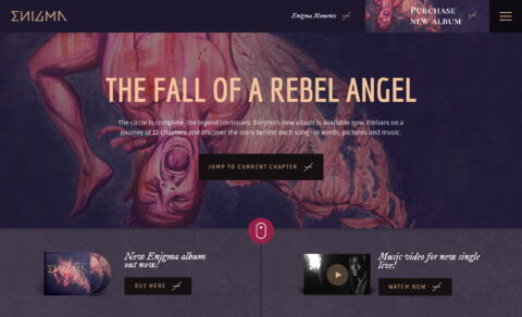 The Fall Of A Rebel Angel | Enigma – Official WebsiteのWEBデザイン