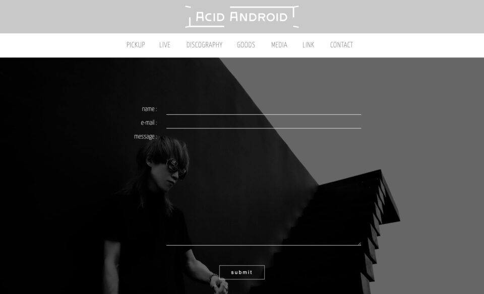 ACID ANDROIDのWEBデザイン