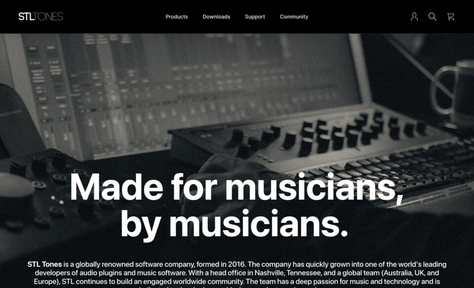 STL Tones | Audio Plugins & Music SoftwareのWEBデザイン