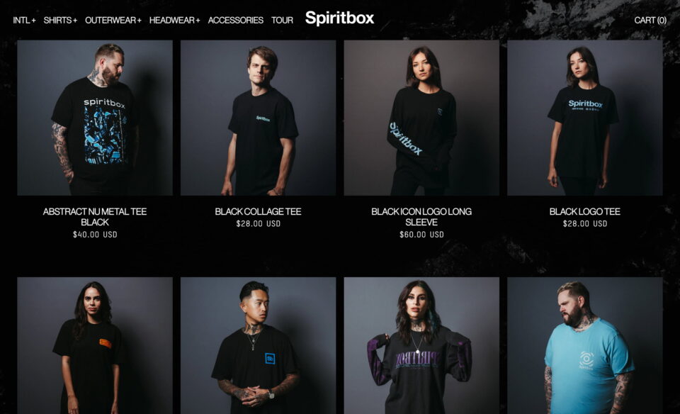 Spiritbox – Official Website – Spiritbox Music, LLCのWEBデザイン