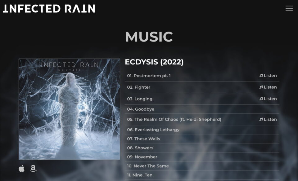 Infected Rain – Metal band from MoldovaのWEBデザイン