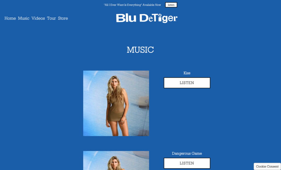 Blu DeTiger | Official WebsiteのWEBデザイン