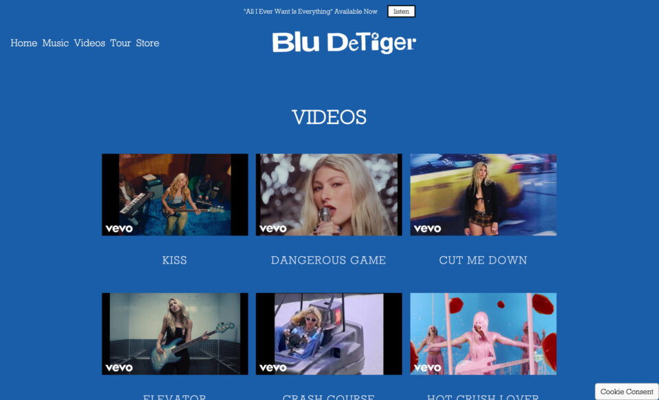 Blu DeTiger | Official WebsiteのWEBデザイン