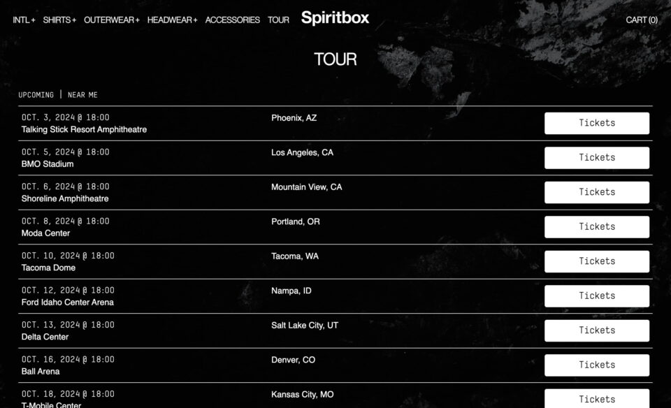 Spiritbox – Official Website – Spiritbox Music, LLCのWEBデザイン