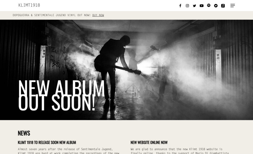 Klimt1918 | Italian Indie-Rock band | Official WebsiteのWEBデザイン