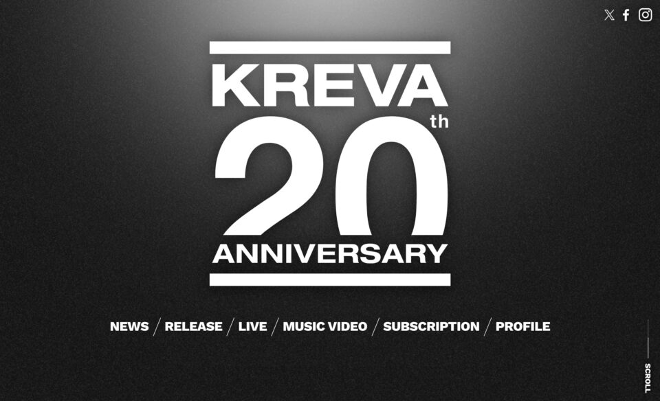 KREVA 20th Anniversary Site | SPECIAL SITEのWEBデザイン