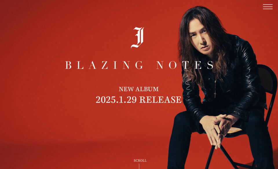 J BLAZING NOTES SPECIAL SITEのWEBデザイン