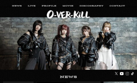 O-VER-KiLL（オーバーキル） オフィシャルサイトのWEBデザイン