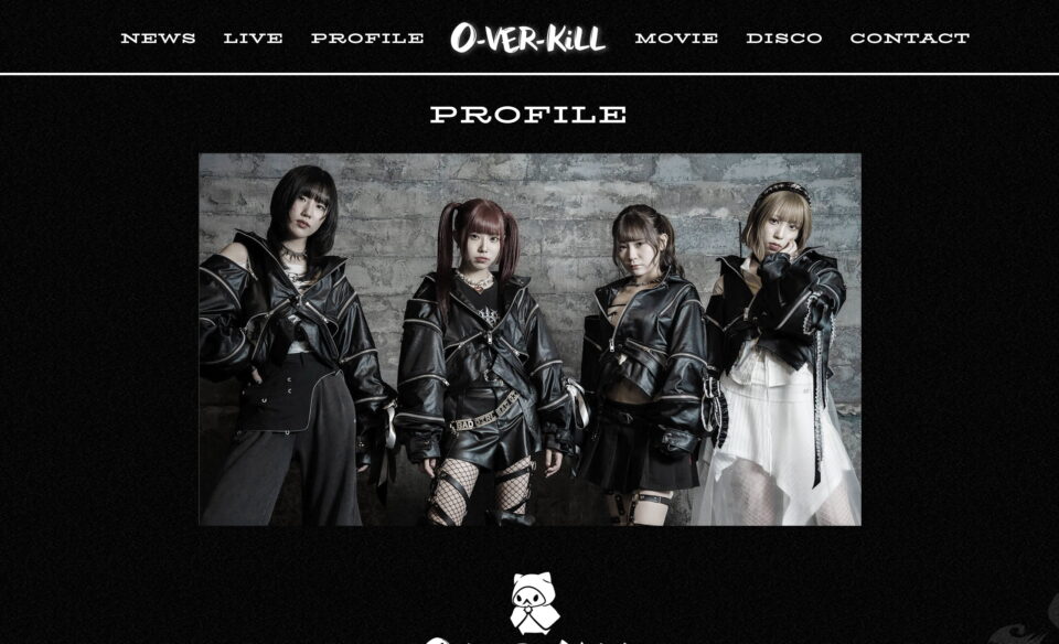 O-VER-KiLL（オーバーキル） オフィシャルサイトのWEBデザイン