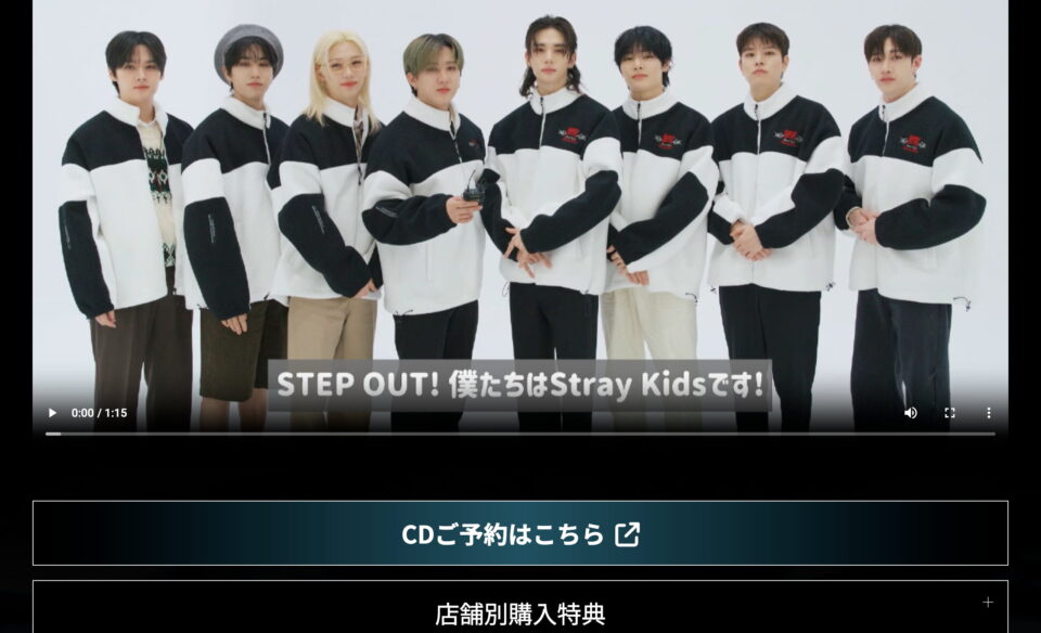 Stray Kids『GIANT』Special SiteのWEBデザイン