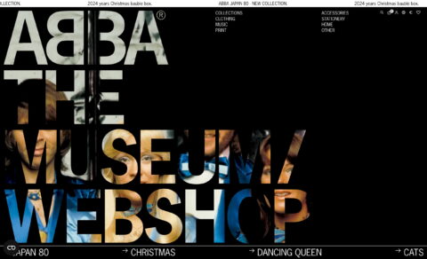 Shop ABBA The MuseumのWEBデザイン