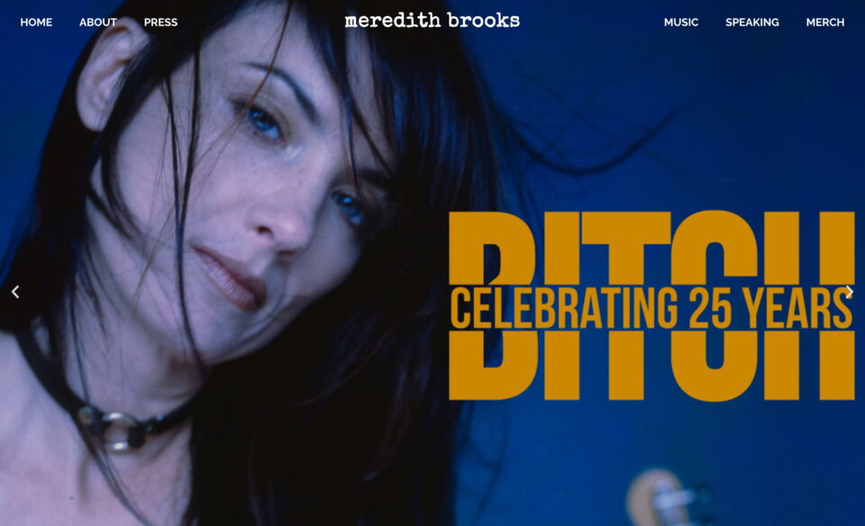 MEREDITH BROOKS – Bitch 25th AnniversaryのWEBデザイン