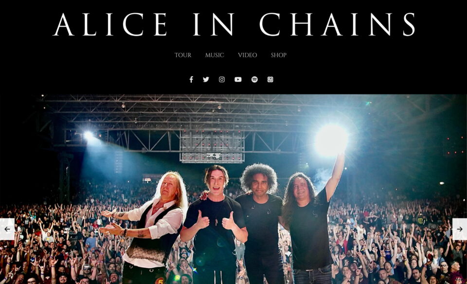 Alice In Chains | Official WebsiteのWEBデザイン