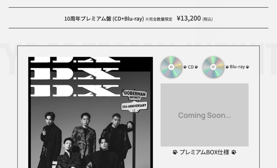 DOBERMAN INFINITY 5th ALBUM 『D.X』 Special Site | LDH Records OFFICIAL SITEのWEBデザイン