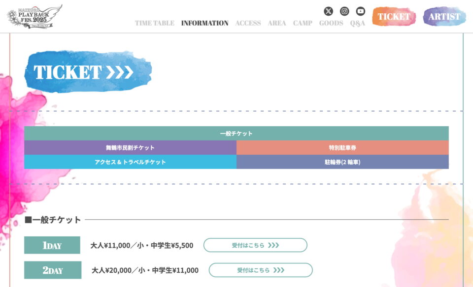 MAIZURU PLAYBACK FES. 2025のWEBデザイン