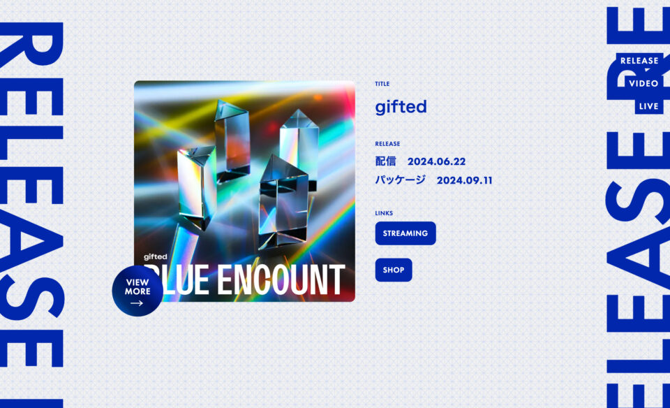 BLUE ENCOUNT 20th anniversaryのWEBデザイン