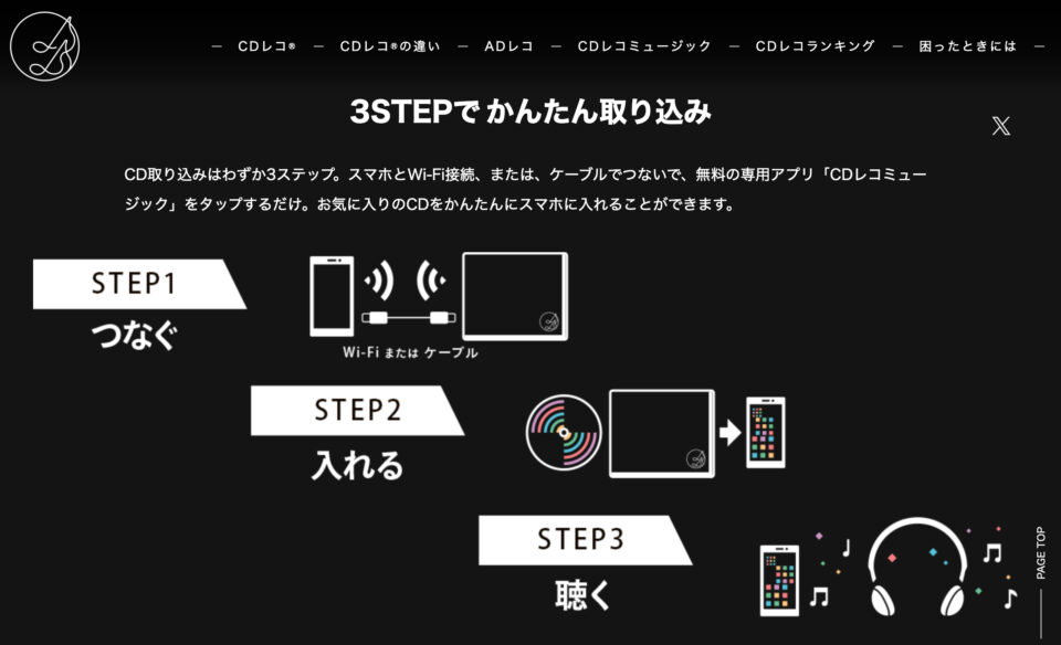 CDレコワールド PCなしでスマホに音楽CDを取り込む | アイ・オー・データ機器 I-O DATAのWEBデザイン