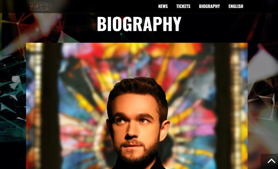 ZEDD ゼッド 来日公演公式サイト | 日本愛が止まらない貴重な単独公演が決定！のWEBデザイン