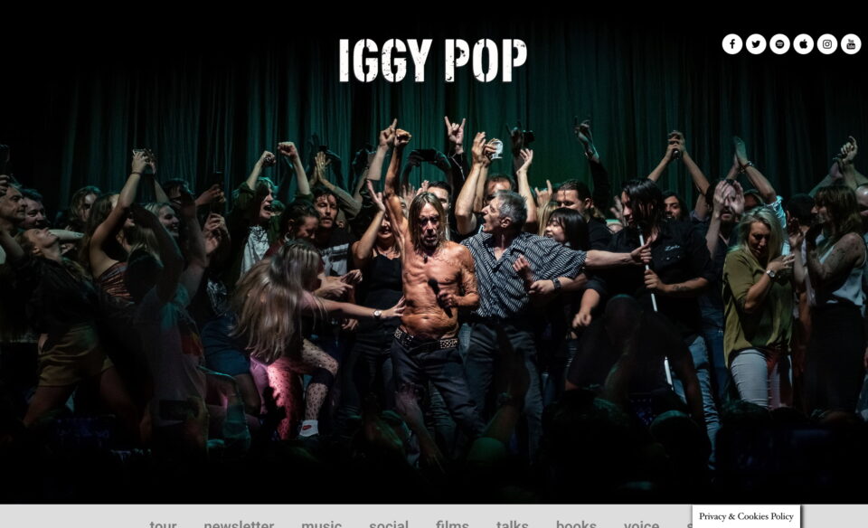 Iggy Pop – Official SiteのWEBデザイン