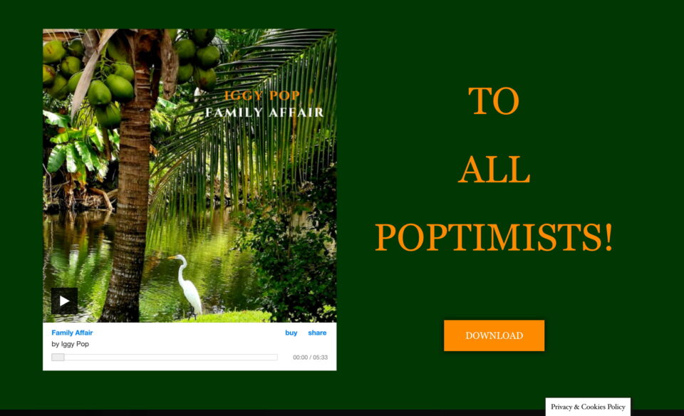 Iggy Pop – Official SiteのWEBデザイン