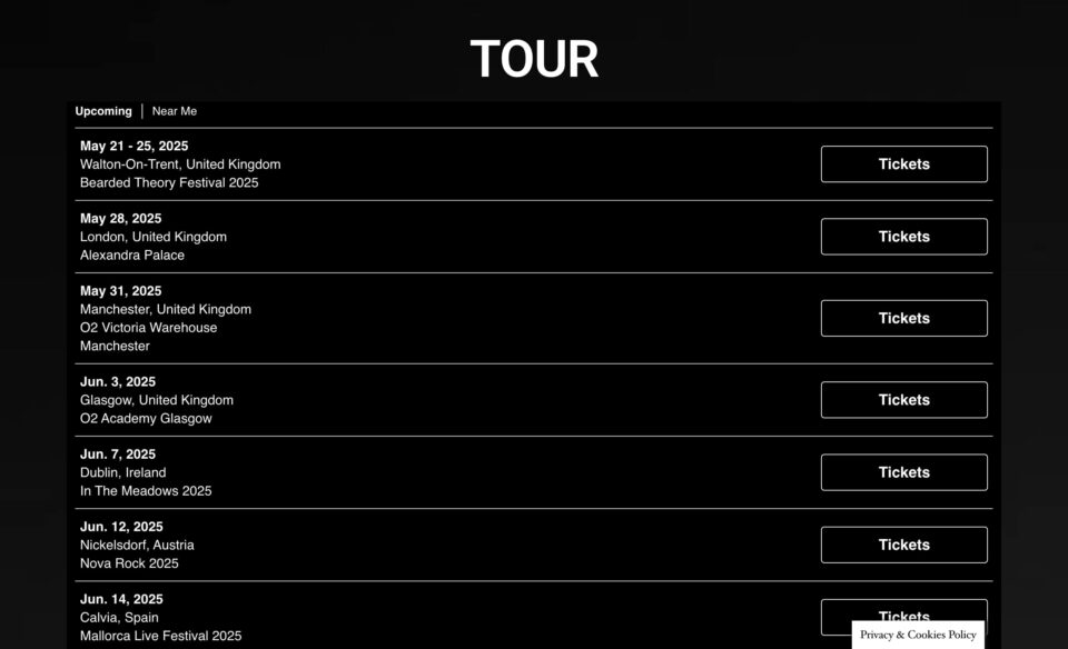Iggy Pop – Official SiteのWEBデザイン