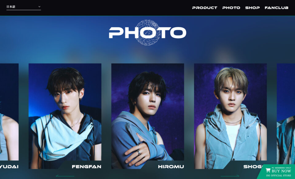 INI 3RD ALBUM「THE ORIGIN」 | INI OFFICIAL SITEのWEBデザイン
