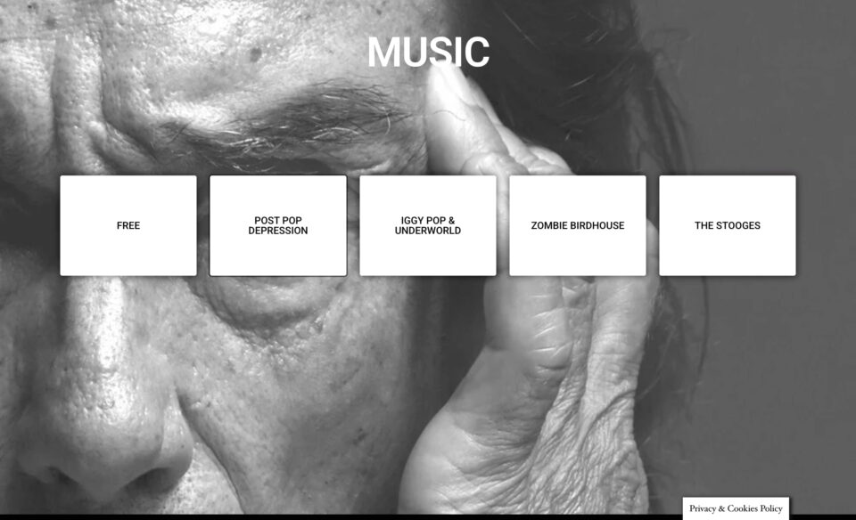 Iggy Pop – Official SiteのWEBデザイン