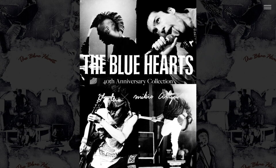 THE BLUE HEARTS 40th Anniversary Collection | グラム公式通販 – glamb Online StoreのWEBデザイン