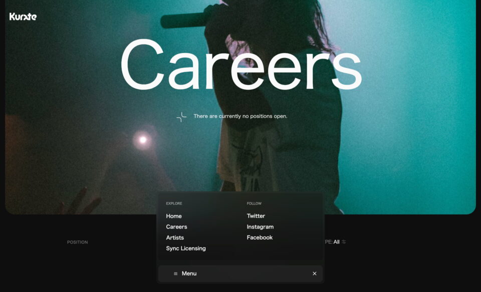 Kurate MusicのWEBデザイン