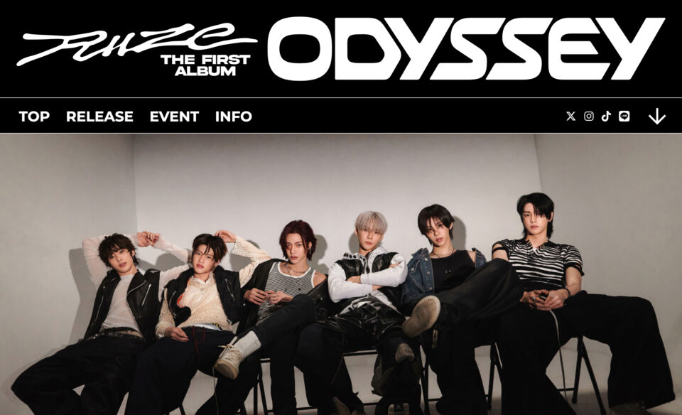 RIIZE The 1st Album ODYSSEYのWEBデザイン