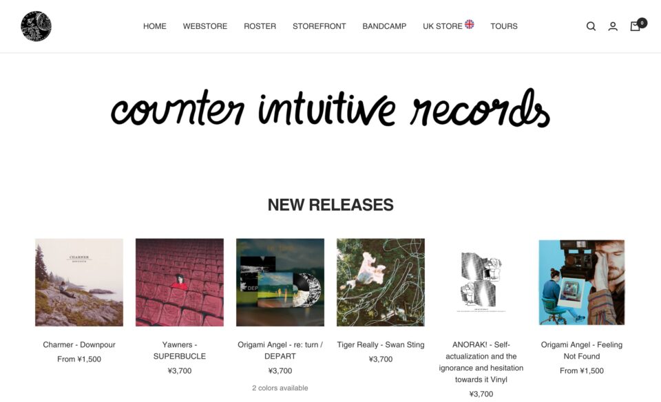 Counter Intuitive RecordsのWEBデザイン