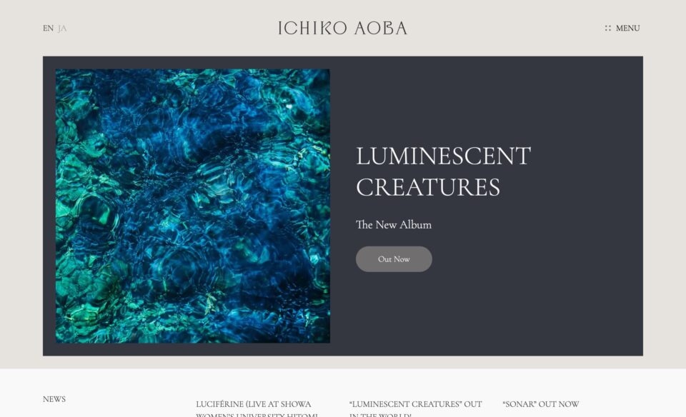 Ichiko Aoba – Official websiteのWEBデザイン