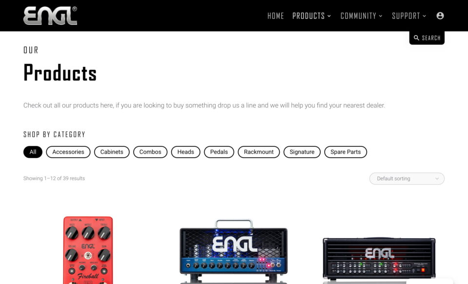 ENGL AmplificationのWEBデザイン