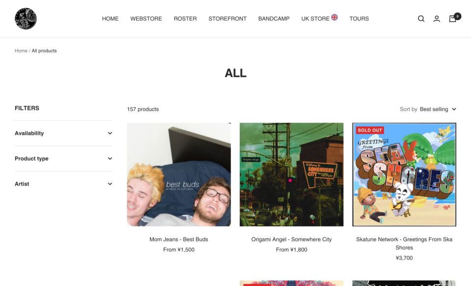 Counter Intuitive RecordsのWEBデザイン