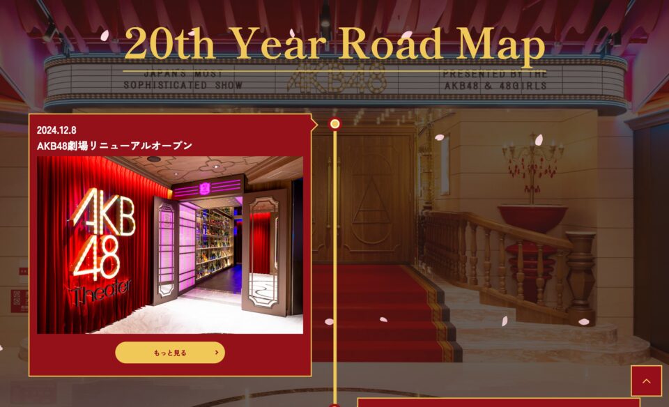 AKB48 20th Year 特設ページのWEBデザイン