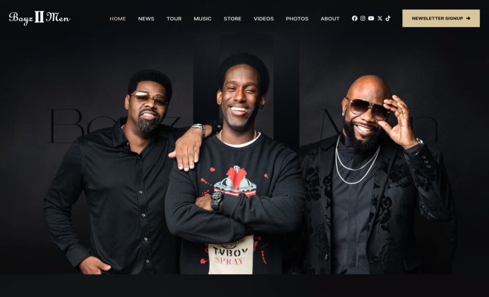 Boyz II Men Official WebsiteのWEBデザイン