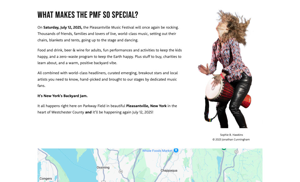Pleasantville Music Festival 2025のWEBデザイン