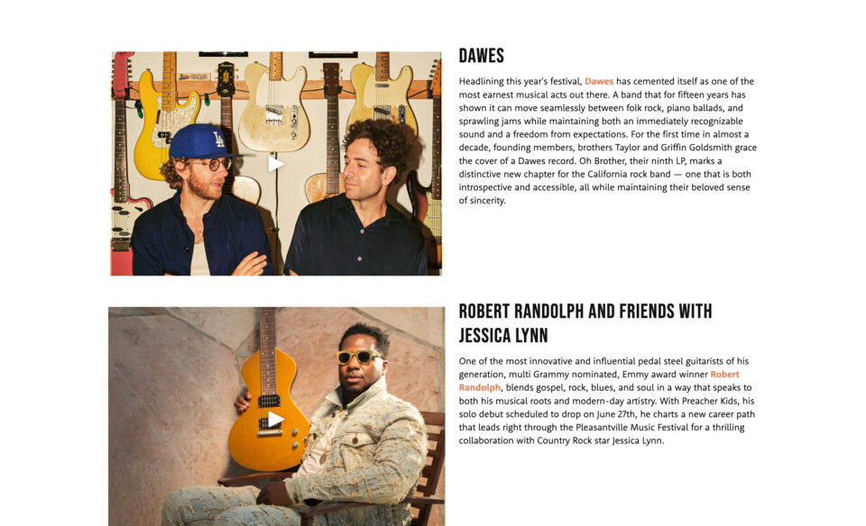 Pleasantville Music Festival 2025のWEBデザイン