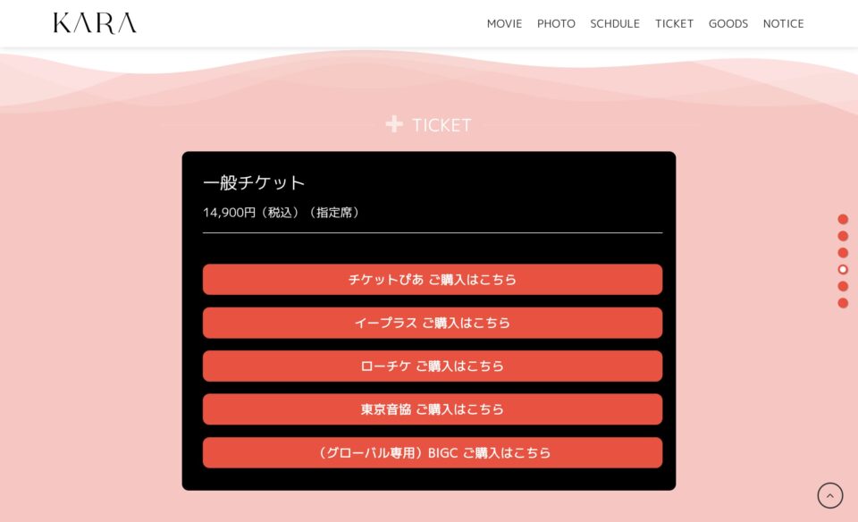 KARA – KARA The 6th Japan Tour 2025のWEBデザイン