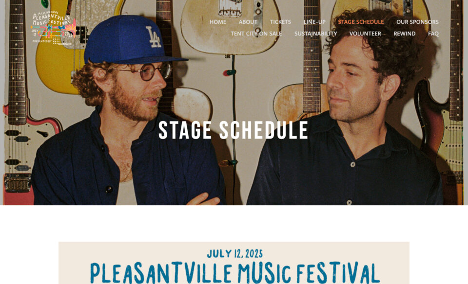 Pleasantville Music Festival 2025のWEBデザイン