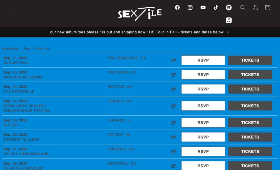 SEXTILEのWEBデザイン