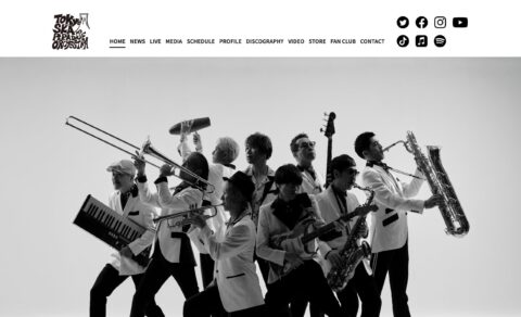 東京スカパラダイスオーケストラ OFFICIAL WEBSITEのWEBデザイン