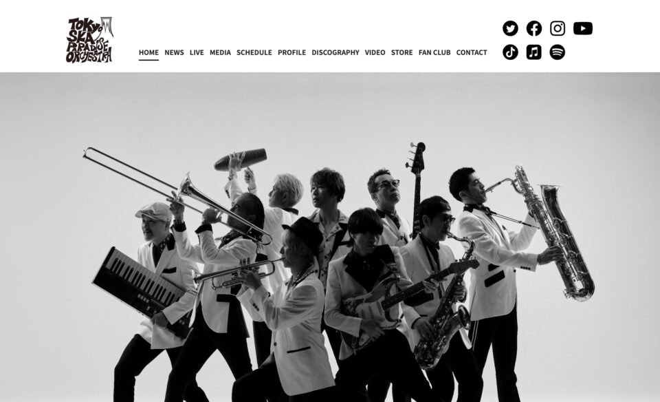 東京スカパラダイスオーケストラ OFFICIAL WEBSITEのWEBデザイン