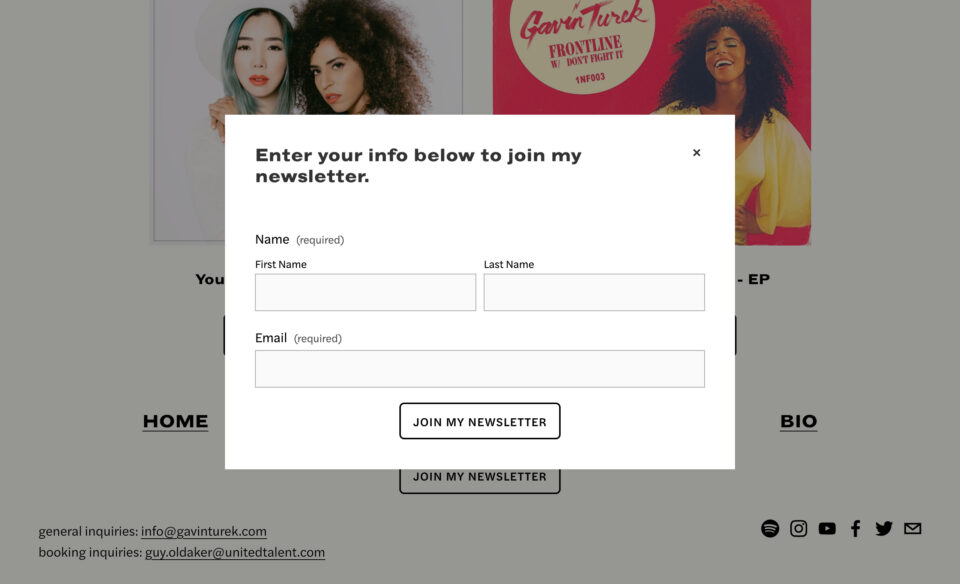 Gavin TurekのWEBデザイン